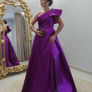 VESTIDO FÚCHSIA UNILATERAL